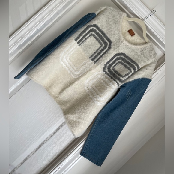 POL Sweater with Denim Sleeves - Picture 2 of 6